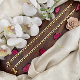 Vriksham Antique Leaf Shape Gold Look Alike Bridal Anklets-G17803